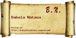 Babala Natasa névjegykártya
